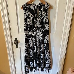 WHBM Black and White Floral Dress